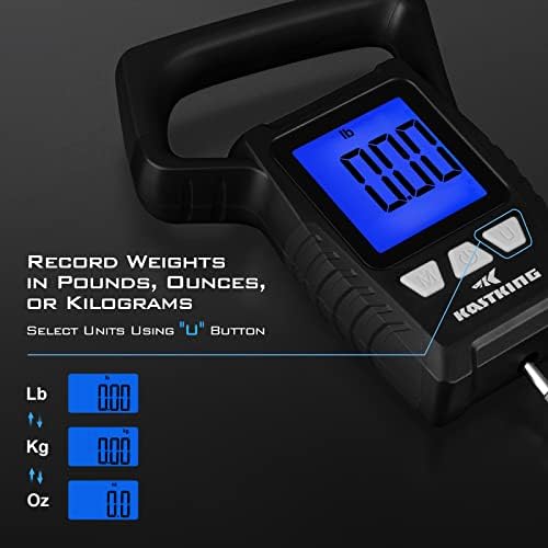 KastKing Fish Scale, WideView Floating Waterproof Digital Scale, 2.5” Large LCD Display, 110lb Capacity, Multi-Mode Pound/Ounces & Kilograms, Stores up to 9 Weights, Fishing Gifts for Men