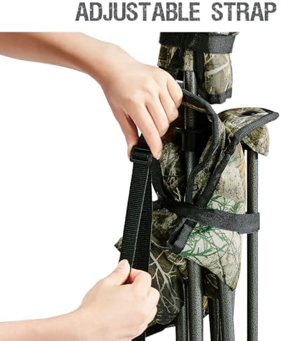 PORTAL Extra Large Quick Folding Tripod Stool with Backrest Fishing Camping Chair with Carry Strap