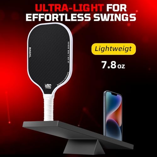 BAGAIL Pickleball Paddles, USAPA Approved Fiberglass Surface Pickleball Set, Lightweight Pickle Ball Rackets with 4 Balls, 1 Bag, Designed in California for Traction and Stability