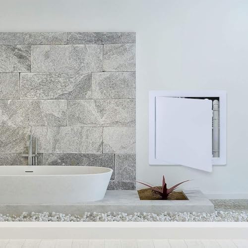 Suteck Plastic Access Panel for Drywall Ceiling 16 x 16 Inch Reinforced Plumbing Wall Access Doors Removable Hinged White
