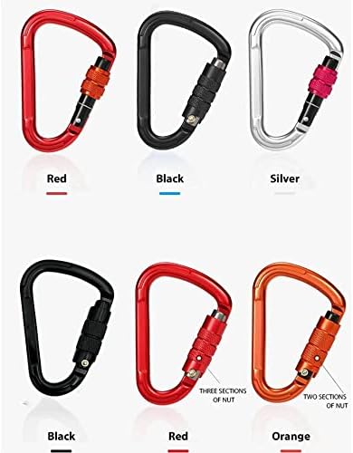 Auto Locking Carabiner Heavy Duty Carabiner 25kN UIAA Certified Climbing Carabiner Climbing Equipment Safety Carabiner for Rappelling, Hammocks, Rescue, Dog Leash, Swing