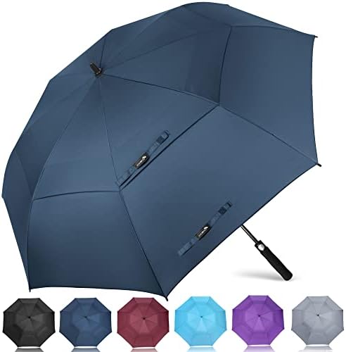 ZOMAKE Automatic Open Extra Large Golf Umbrella 51/54/62/68 Inch, Double Canopy Vented Windproof Oversize Stick Umbrellas for Rain