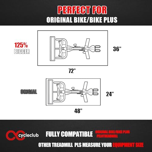 Bike Mat Compatible with Peloton Bike,Elliptical,Treadmill Mat, 6mm Thick, Under Exercise Bike Trainer Pad for Indoor Stationary Spin Bike Gym Equipment Hardwood Floor Carpet Protector