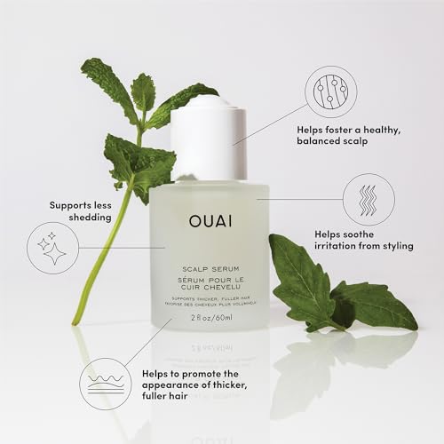 OUAI Scalp Serum - Balancing and Hydrating Serum with Red Clover Extract, Siberian Ginseng and Peptides for Thicker and Fuller-Looking Hair - Paraben, Phthalate and Sulfate Free Scalp Care (2 Fl Oz)