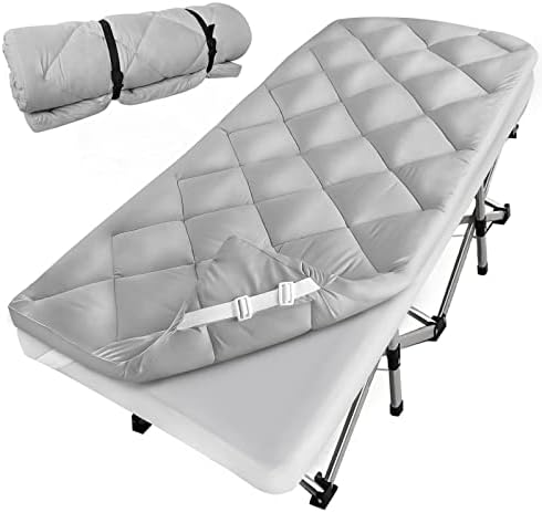 Cot Mattress Pad (Improved Thickness) Quilted Cot Pads for Camping, Sleeping Mattress Topper 30" X 75" for Camp/Rv Bunk/Narrow Twin Beds