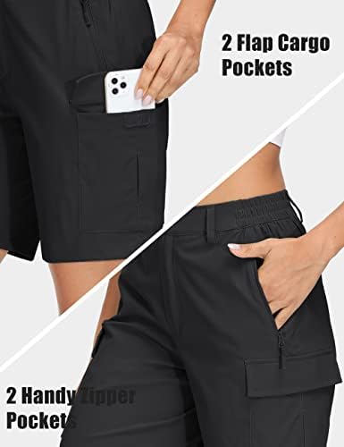 MAGCOMSEN Women's 7" Hiking Shorts Lightweight Quick Dry Water Resistant Golf Cargo Shorts with 5 Pockets Summer Casual