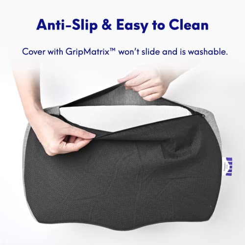 C CUSHION LAB Ergonomic Foot Rest for Under Desk - Patented Massage Ridge Design Memory Foam Foot Stool Pillow for Work, Home, Gaming, Computer, Office Chair - Footrest for Back & Hip Pain Relief