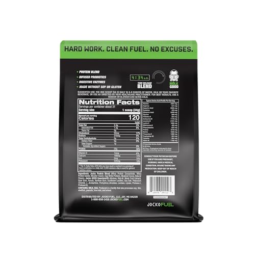 Jocko Fuel Mölk Whey Protein Powder 22g Low Sugar Monk Fruit Blend - Muscle Recovery & Growth, Packaging May Vary (31 Servings, Mint Chocolate)