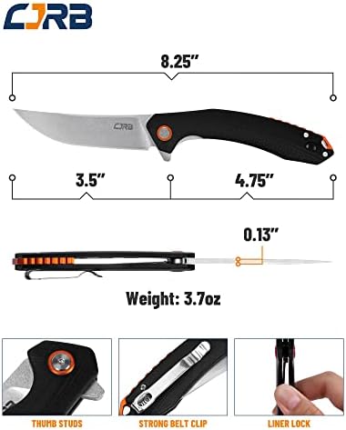 CJRB Folding Knife Gobi (J1906) AR-RPM9 Powder Steel G10 Handle Pocket Knife EDC Knife Black