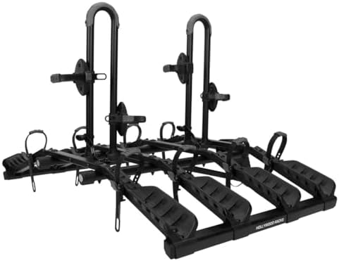 Hollywood Racks Destination 4 Hitch Bike Rack, Lightweight, Black - Platform Style Bike Rack for Car Carries up to 4 Bikes for Safe, Secure Transport - Fits Most Bike Styles, Sizes and Models