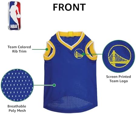Pets First NBA GOLDEN STATE WARRIORS DOG Jersey, Small - Tank Top Basketball Pet Jersey