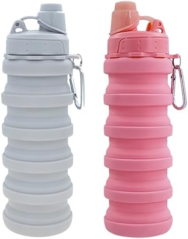 Collapsible Water Bottles Travel water bottle Sports Portable Sport Water Bottle Reusable Water Bottles comes with mountaineering Buckle 500ml silicone Water-proof camping water bottle