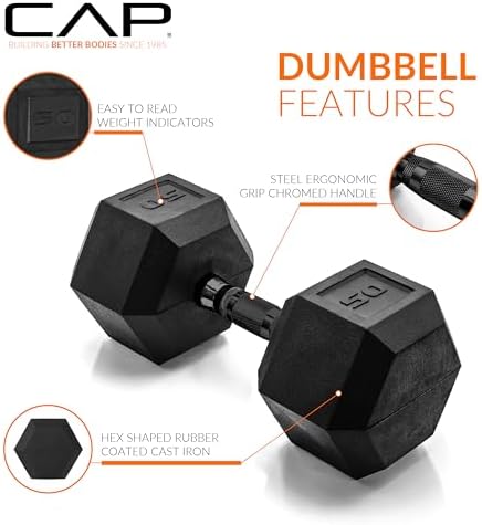 CAP Barbell Coated Dumbbell Weight | Multiple Options Pairs & Sets