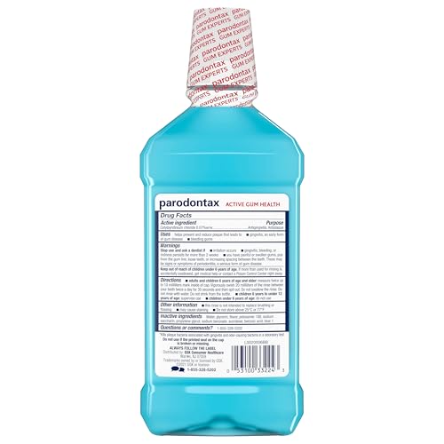Parodontax Active Gum Health Mouthwash, Antiplaque and Antigingivitis Mouthwash, Mint, 3x16.9 Fl Oz