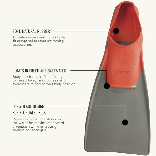 FINIS Long Floating Swim Fins - Training Fins for All Ages - Improves Kick Technique & Body Position