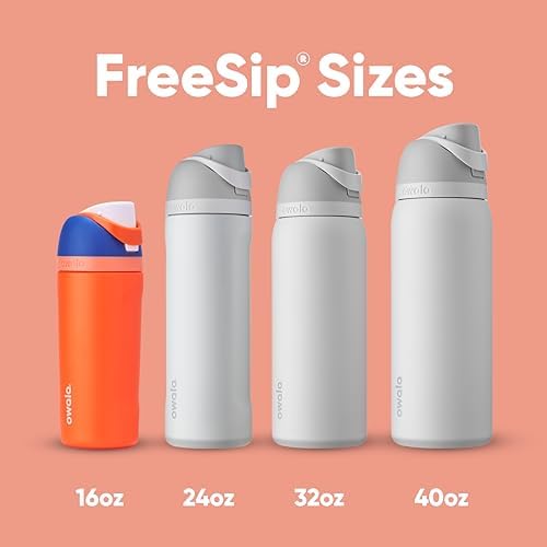 Kids FreeSip Insulated Stainless Steel Water Bottle with Straw for Sports, Travel, and School BPA-Free Sports Water Bottle, 16 oz, Blue Citrus