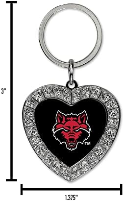Rico Industries NFL Football Rhinestone Heart Keychain - Great Accessory