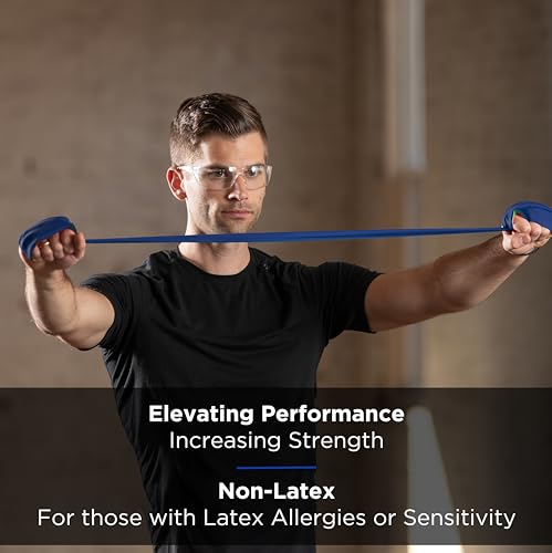 THERABAND Resistance Bands Set, Professional Elastic Band For Upper & Lower Body Exercise, Strength Training without Weights, Physical Therapy, & Pilates, Blue & Black & Silver, Advanced