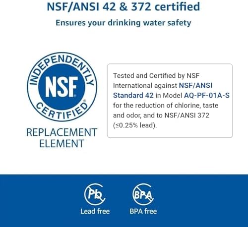 Replacement for All Waterdrop Pitcher and Dispenser Filtration Systems, Fits Waterdrop WD-PF-01A Plus, Reduces PFAS, PFOA/PFOS, Chlorine, Last Up to 200 Gallons (Pack of 3), AQUA CREST