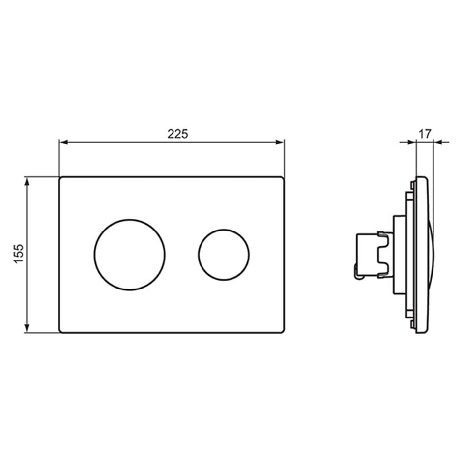 Ideal Standard Conceala 3 Toilet Cistern Flush Plate, Dual Buttons, Pneumatic, Chrome Finish S1082AA