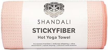 Shandali Hot Yoga Towel - Mat-Sized, Microfiber, Super Absorbent, Anti-Slip, Injury Free, 24" x 72" - Best Bikram Yoga Towel - Exercise, Fitness, Pilates Gear