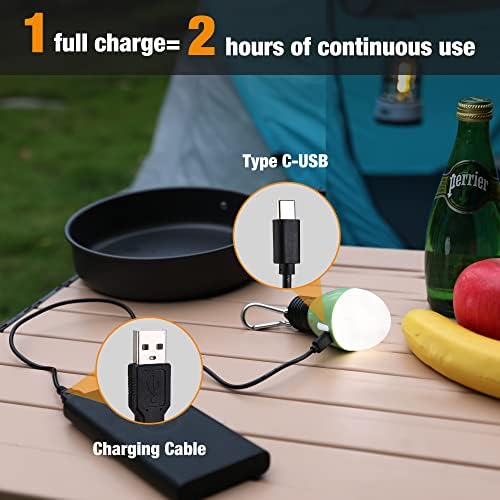 EverBrite Rechargeable Camping Light, Portable Tent Lantern, 3 Lighting Modes, Hanging Tent Light Bulbs with Clip Hook for Hiking, Fishing, Backpacking, Emergency and More(3 Pack)