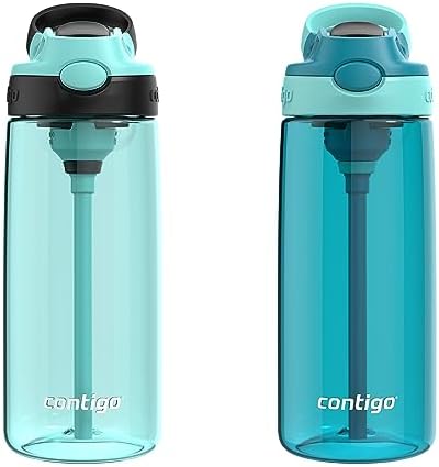 Contigo Aubrey Leak-Proof Spill-Proof Water Bottle 20oz. 2 Pack Jade/Licorice & Juniper/Jade