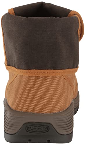 KEEN Utility Men’s Roswell Mid Soft Toe Canvas Work Boots, Almond/Black Olive, 7 D (Medium) US