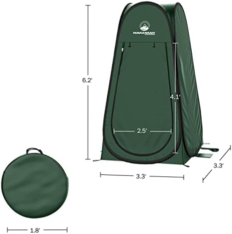 Pop Up Pod - Privacy Shower Tent, Dressing Room, or Portable Toilet Stall with Carry Bag for Camping, Beach, or Tailgate by Wakeman Outdoors