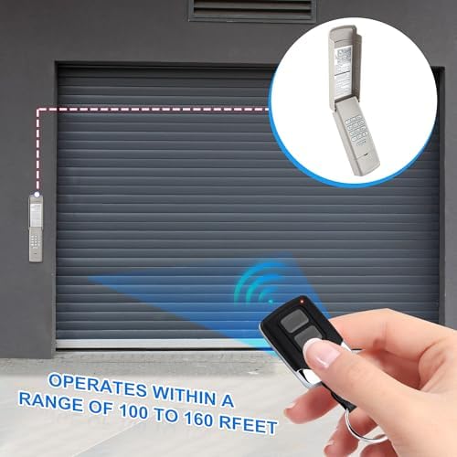 Garage Door Opener Keypad with 2 Garage Door Opener Remote for Liftmaster Chamberlain Craftsman Garage Door Opener Remote Keypad 877MAX 893LM 893Max 971LM 371LM, Purple Yellow Red Orange Learn Button