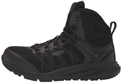 KEEN Utility Men’s Vista Energy Mid Sneakers Composite Toe Work Shoes Construction Shoes, Black/Raven, 7 D (Medium) US