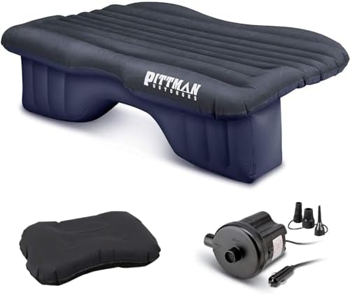 Pittman Outdoors AirBedz Inflatable PVC Rear Seat Air Mattress, Black - Mid-Size Fits Jeeps, Car, SUV’s & Mid-Size Trucks, Comes with Portable DC Air Pump