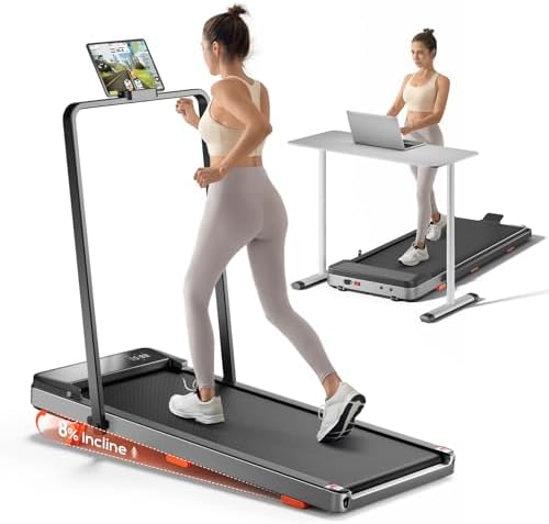 Walking Pad,Treadmill with Incline for Home Office, 2.5HP Portable Under Desk Treadmill with 265 Lbs Capacity,Remote Control, Led Display