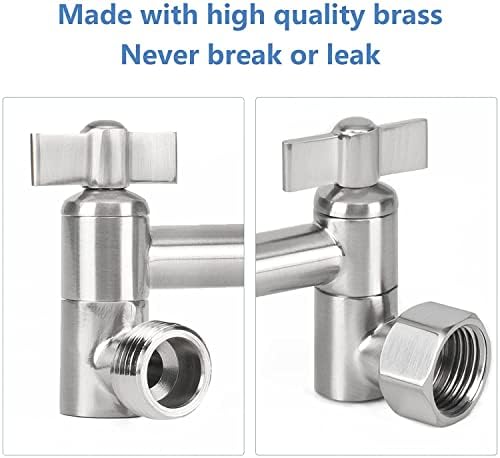 NearMoon Adjustable Shower Arm Universal Connection, Solid Brass Extension Arm, Adjust Angle to Upgrade Shower Experience, Easy to Install, Anti-leak (Brushed Nickel)