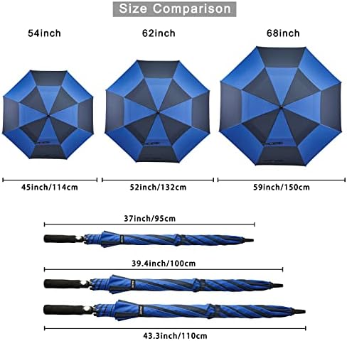 G4Free 47/54/62/68 Inch Automatic Open Golf Umbrella Oversize Extra Large Double Canopy Vented Windproof Waterproof Stick Umbrellas