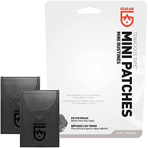 GEAR AID Tenacious Tape Mini Patches with Peel-and-Stick Adhesive Repairs Holes and Tears in Winter Gear, Down Puffer Jackets, Sleeping Bags, Tents and Rain Gear