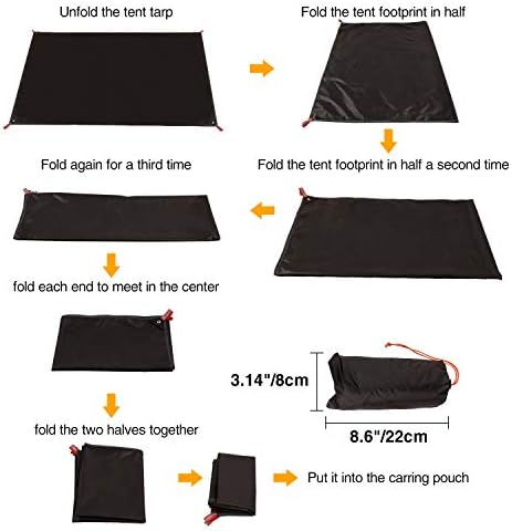 REDCAMP Ultralight Tent Footprint, PU 2000 Waterproof Camping Tent Tarp with Drawstring Carrying Bag, Waterproof Camping Tarp for Outdoor Hiking Camping