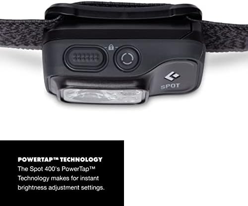 BLACK DIAMOND Spot 400 LED Headlamp, Waterproof and Dimmable Battery Powered Headlamp for Camping, Hiking, Running, Work, Travel with Red Light Headlamp Mode, Graphite