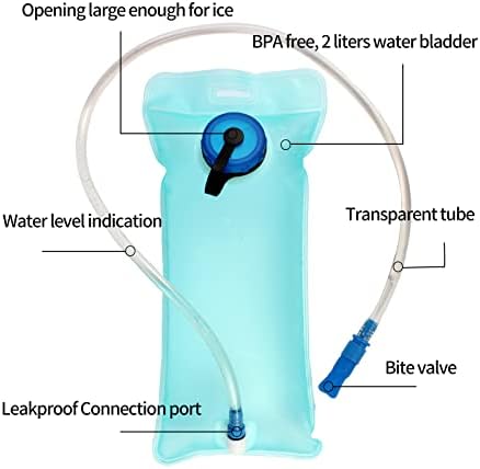 Hydration Pack Backpack, Water Backpack with 2L Bladder, for Hiking, Insulated Suitable Cycling, Running, Rock Climbing and Other Outdoor Activities, black