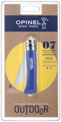 Opinel My First No.7 Stainless Steel Children’s Folding Pocket Knife with Safety Rounded Tip