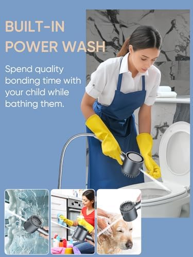 Cobbe Filtered Shower Head with Handheld, High Pressure 5-mode Showerhead with Filters, Built-in Power Wash for Hard Water - Remove Chlorine - Reduces Dry Itchy Skin, Gray