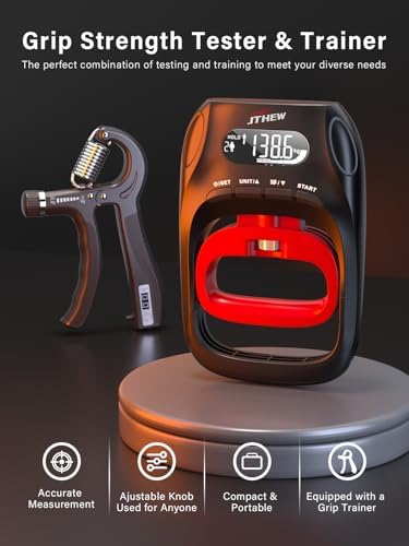 Grip Strength Tester Trainer - Electronic Hand Dynamometer of 400lbs/180kg & Grip strengthener with Adjustable Resistance for Sports