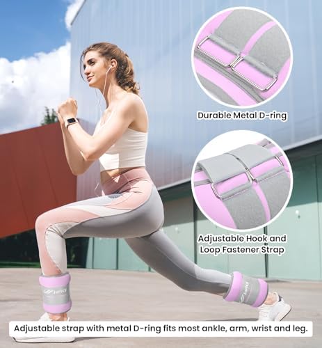 Ankle Weights A Pair of 1/2/3/4/6/8/10/12/20 LBS Wrist Leg Arm Weights for Women Men kids child with Adjustable Straps, Strength weighted for Physical Therapy Running Walking Fitness Gym Workout