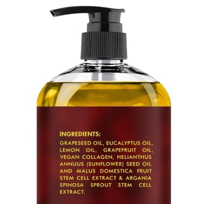 MAJESTIC PURE Cellulite Massage Oil for Massage Therapy - Refreshing, and Relaxing - Natural Oils with with Vegan Collagen & Stem Cells - for All Skin Types - Men and Women - 8 fl oz