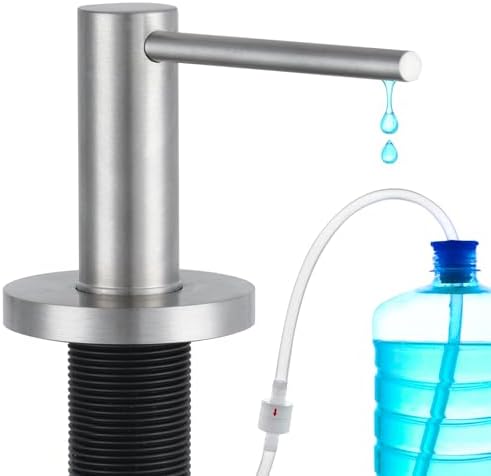Gappo Upgraded Soap Dispenser for Kitchen Sink Brushed Nickel, Stainless Steel Countertop Pump, Built in Sink Soap Dispenser with 47" Extension Tube kit