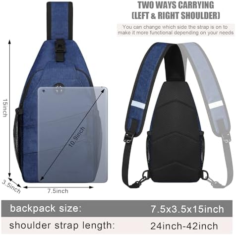Crossbody Bags for Women Men Trendy Sling Bag Bakpack Casual Chest Bag with Convertible Shoulder Strap
