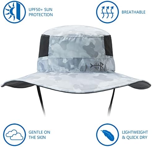 BASSDASH UPF 50+ Sun Fishing Hat Water Resistant with Detachable Neck Flap
