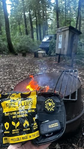 Black Beard Fire Plugs (50 Plugs) | 100% Weatherproof Fire Starter for Campfires | Can Light 50+ Fires | Extra Long Burn Time | 30 Yr Shelf Life for Emergency Survival Kits | Made in USA, Yellow