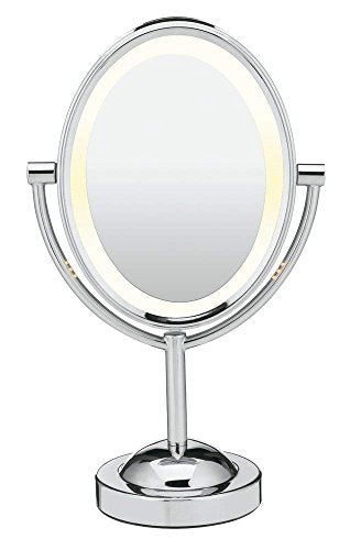 Conair Lighted Makeup Mirror, LED Vanity Mirror, 1X/7X Magnifying Mirror, Double Sided, Corded in Polished Chrome