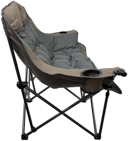 Black Sierra Double Camping Chair for Adults, Oversized Folding Loveseat Supports 600 lbs, Plush Padded Outdoor Couch with Cup Holders and Carry Bag for Beach, Patio, RV, or Tailgating Events
